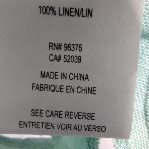 Samuel Dong 100% Linen Cutout Shirt Womens L Green Boho Retro 90s Artsy Hippie - Picture 7 of 7